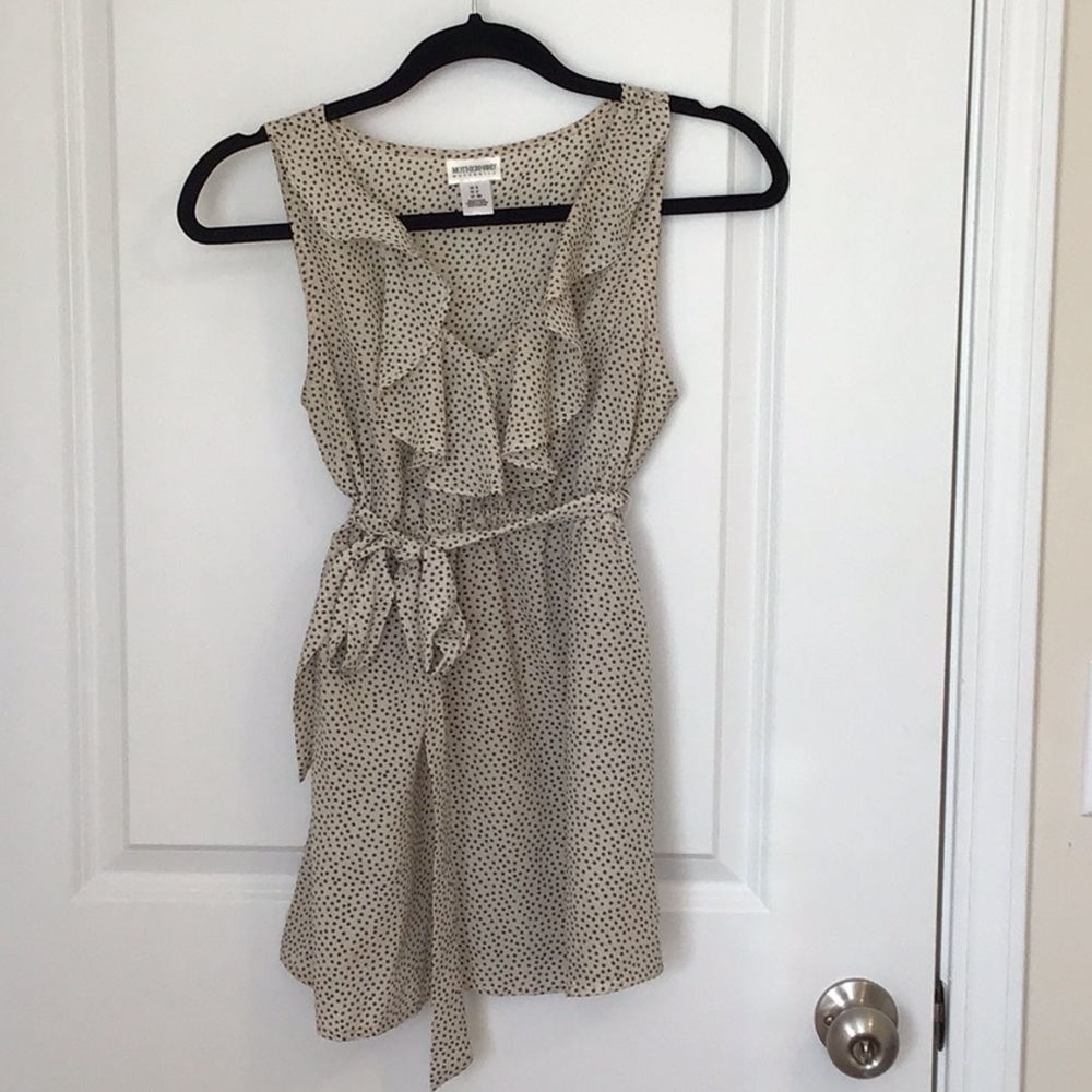 Motherhood maternity ruffle blouse with tie